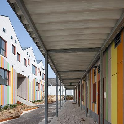 La façade du Collège Da Vinci à Perwez, source d'inspiration pour les élèves