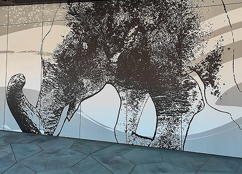 Olifant geprint op EQUITONE vezelcement panelen